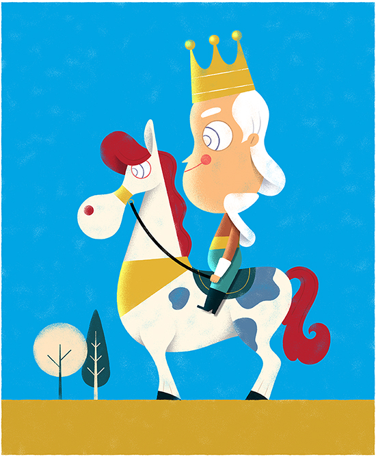Funny King, Funny Horse, Illustration by Hugo Herrera (@hugoherrera)